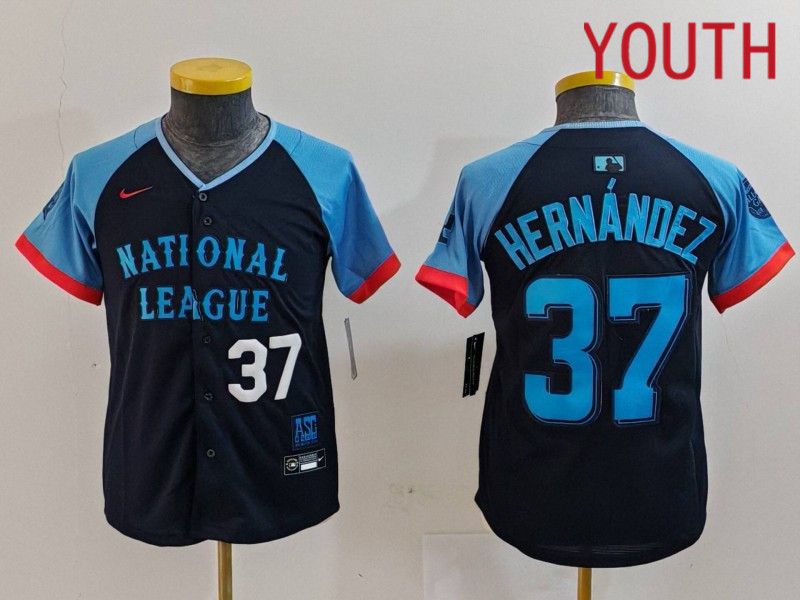 Youth Los Angeles Dodgers #37 Hernandez Blue All star 2024 Nike MLB Jersey style 7262->youth mlb jersey->Youth Jersey